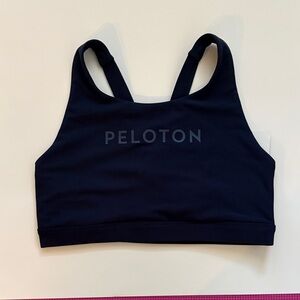 Peloton Navy Mid Neck V Strap Sports Bra